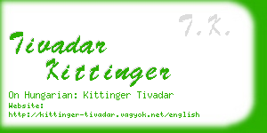 tivadar kittinger business card